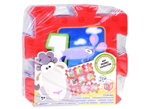 Puzzle piankowe ZWIERZĘTA i CYFRY Mata dla niemowląt 93x93cm ZA3147