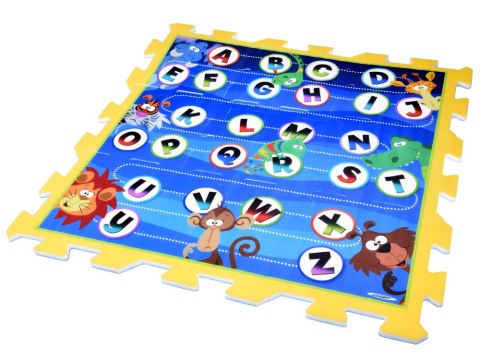 Puzzle piankowe - edukacyjna mata dla dzieci ALFABET dżungla 93x93cm ZA3148