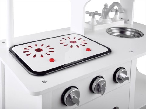 Interaktywna BIAŁA kuchnia drewniana dla dzieci Indukcja + akcesoria ZA4127