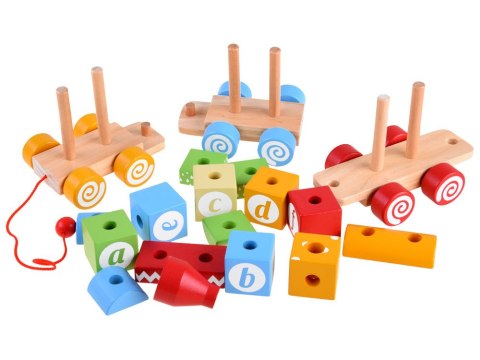 Kolejka drewniana pociąg klocki z literkami ZA4116