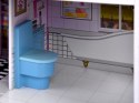 RÓŻOWY Drewniany domek dla lalek + mebelki + oświetlenie LED ZA4130