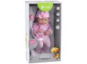 Zestaw Różowa lalka BOBAS Dziewczynka Smoczek na łańcuszku + kocyk ZA4353
