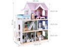 Domek drewniany dla lalek + basen winda mebelki ZA4835