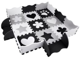 Puzzle piankowe - Kontrastowa mata dla niemowląt KSZTAŁTY 120x120cmZA4782