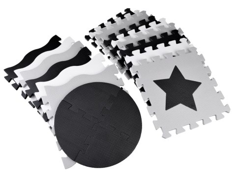 Puzzle piankowe - Kontrastowa mata dla niemowląt KSZTAŁTY 120x120cmZA4782