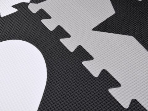 Puzzle piankowe - Kontrastowa mata dla niemowląt KSZTAŁTY 120x120cmZA4782