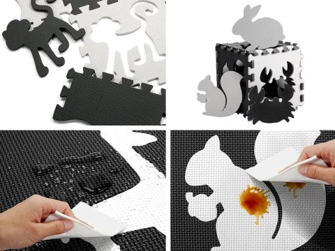 Puzzle piankowe - kontrastowa mata dla niemowląt ZWIERZĘTA 120x120cm ZA4783