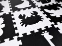 Puzzle piankowe - kontrastowa mata dla niemowląt ZWIERZĘTA 120x120cm ZA4783
