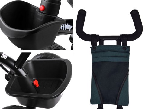 Rowerek dziecięcy trójkołowy Tiny Bike 3w1 z daszkiem OBRACANY SP0650