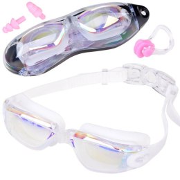 ZESTAW Okulary do pływania UV ANTI-FOG + zatyczki do uczu i nosa SP0792 BI