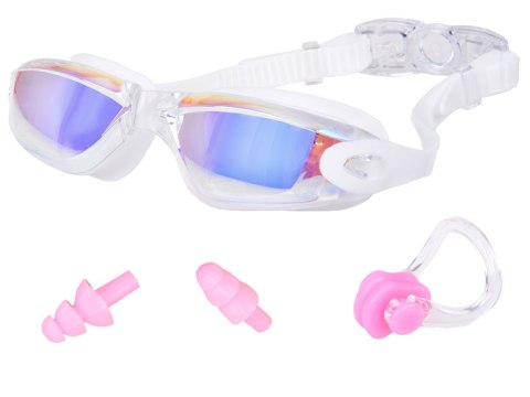 ZESTAW Okulary do pływania UV ANTI-FOG + zatyczki do uczu i nosa SP0792 BI