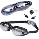 ZESTAW Okulary do pływania UV ANTI-FOG + zatyczki do uczu i nosa SP0792 SR