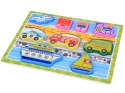Drewniana układanka puzzle transport pojazdy 9ele dopasuj kształty ZA5257