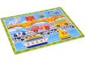 Drewniana układanka puzzle transport pojazdy 9ele dopasuj kształty ZA5257