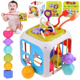 Kostka edukacyjna dla malucha sorter sensoryczny kształty cymbałki ZA5278