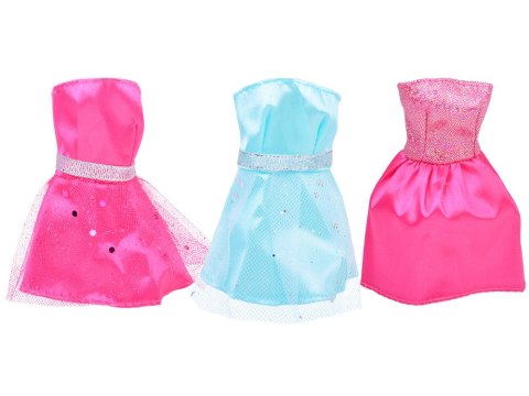 Bogaty zestaw Sukienki Buty Torebki Błyszczące dodatki dla lalki ZA5417