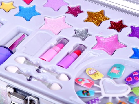 Brokatowy Kuferek piękności SYRENKA Zestaw kosmetyków do makijażu ZA5586