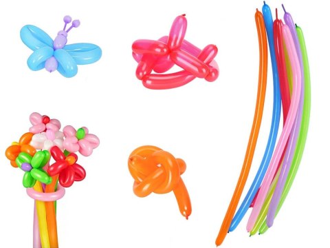 Długie Kolorowe Balony do modelowania dekoracji zabawy 100szt ZA5565