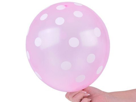 Kolorowe Balony w białe kropki zestaw 100 sztuk ZA5568