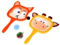 Kolorowe rakietki w kształcie zwierząt +2 piłeczki dla najmłodszych ZA5605