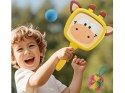 Kolorowe rakietki w kształcie zwierząt +2 piłeczki dla najmłodszych ZA5605