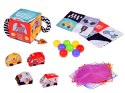 Miękka Kostka Sensoryczna Pojazdy pudełko z chusteczkami montessori ZA5587