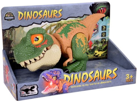 Ruchomy DINOZAUR Tyranozaur Rex Dźwięk + światło ZIELONY ZA5589