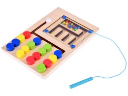 Układanka edukacyjna z kulkami drewniana zabawka Montessori ZA5579