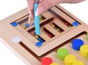 Układanka edukacyjna z kulkami drewniana zabawka Montessori ZA5579