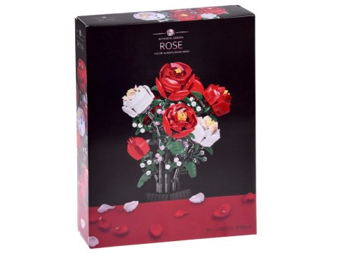 Klocki konstrukcyjne Kwiaty w wazonie BUKIET RÓŻ + wazon 818 ele ZA5760