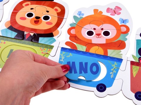 Puzzle edukacyjne Pociąg ze zwierzątkami do nauki alfabetu 40-ele ZA5751