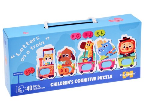 Puzzle edukacyjne Pociąg ze zwierzątkami do nauki alfabetu 40-ele ZA5751