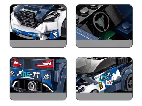 Klocki techniczne Sportowe auto GRANATOWE 164-elementy + naklejki ZA5745