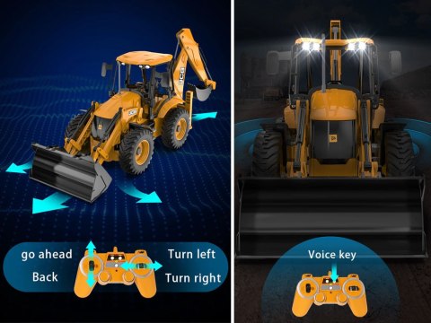 Duży Traktor Spychacz Koparka JCB zdalnie sterowana na pilota 1:20 RC0578