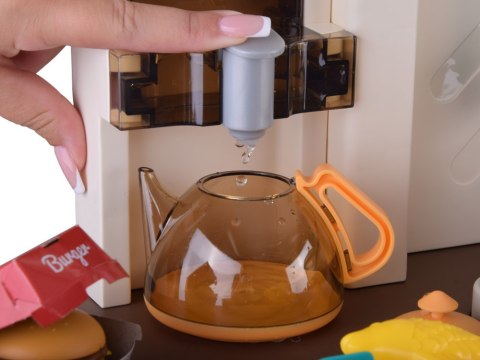 Interaktywna brązowa kuchnia dla dzieci+efekty: światło dźwięk para ZA5765