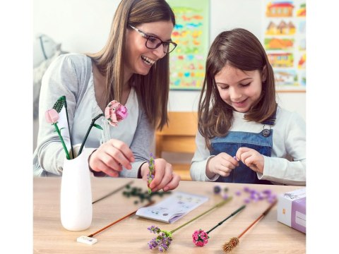 SERIA KWIATY Klocki konstrukcyjne Bukiet kolorowych kwiatów 547ele ZA5347