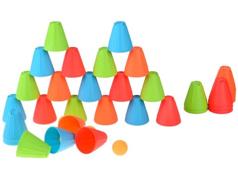 Gra zręcznościowa SZYBKIE KUBKI Trójkątne klocki + piłki 38-ele ZA5811