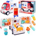 Interaktywne Autko Ambulans + akcesoria z ludzikami Dźwięk Światło ZA4540