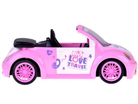Autko dla lalki Różowy Samochód Cabrio z pilotem dla dziewczynek ZA5908