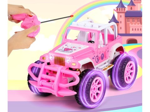 Autko dla lalki Różowy Samochód Terenowy z pilotem dla dziewczynek ZA5909