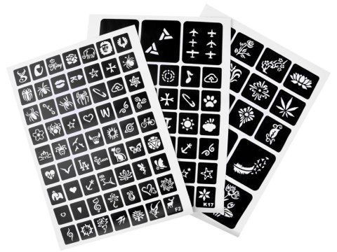 Tatuaże brokatowe duży zestaw do robienia tatuaży 24 kolory szablony ZA4785