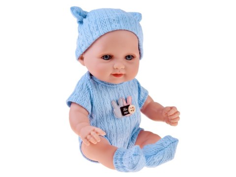 Urocza lalka BOBAS 26 cm - lekka i ruchoma w śpioszkach z czapeczką ZA5831