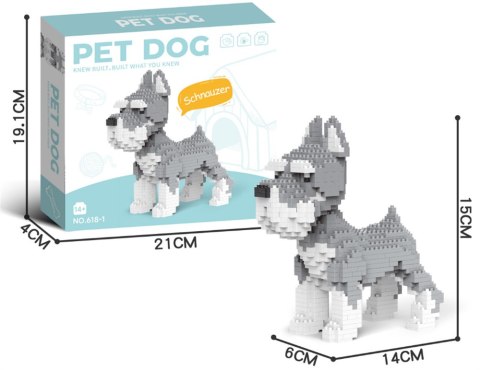 Zestaw klocków konstrukcyjnych Sznaucer 800 el. dla nastolatków 14+ i dorosłych