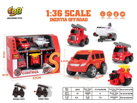 Zestaw Pojazdów Straż Pożarna 1:36