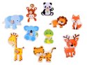 Puzzle drewniane ZWIERZAKI układanka 10 ele dopasuj kształty ZA4721