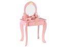 Drewniana Królewska Toaletka z lustrem + krzesełko + akcesoria ZA5934