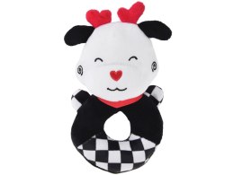 Grzechotka kontrastowa dla niemowlaka z piszczałką KRÓWKA ZA5777