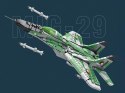 Klocki techniczne Samolot myśliwski dalekiego zasięgu MIG-29 1290ele ZA5800