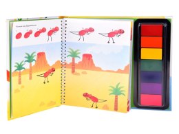 Kreatywna książeczka do malowania palcami DINOZAURY 64str 7 kolorów AP0048