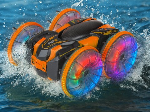 Samochód AMFIBIA 2w1 Stunt r/c zdalnie sterowany Jeździ Pływa Świeci RC0735